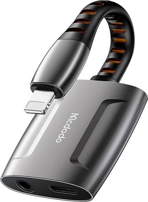 Actual product image Maono Lightning to Lightning + AUX 3.5mm mini jack adapter, Mcdodo CA-6340 (black) (Lightning, 3.5mm jack)