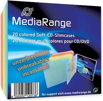 Produktbild MediaRange CD / DVD Retail Pack 20er Slimcase Color