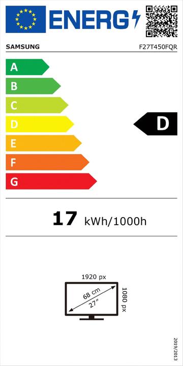 Energy Label Samsung LF27T450FQRXEN (1920 x 1080 pixels, 27")