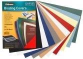 Actual product image Fellowes Delta cover sheet with leather structure, blue