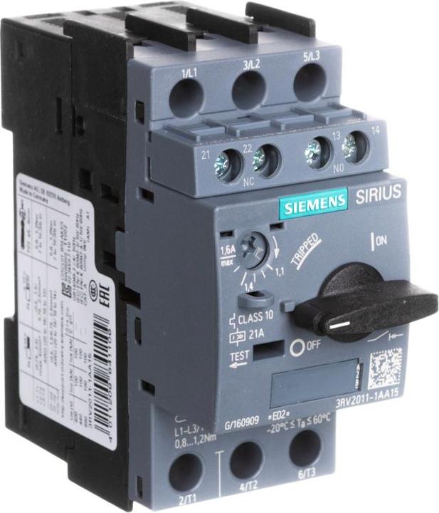 Produktbild Siemens Leistungsschalter Motor 1-1.6A 3RV2011-1AA1