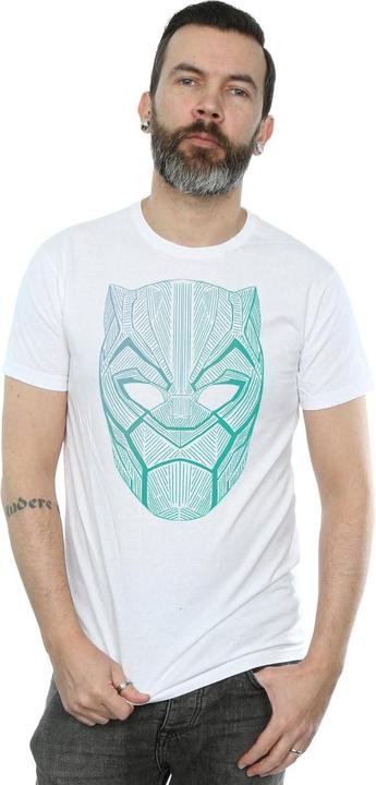Actual product image Mens Black Panther Tribal Mask T-Shirt (M)