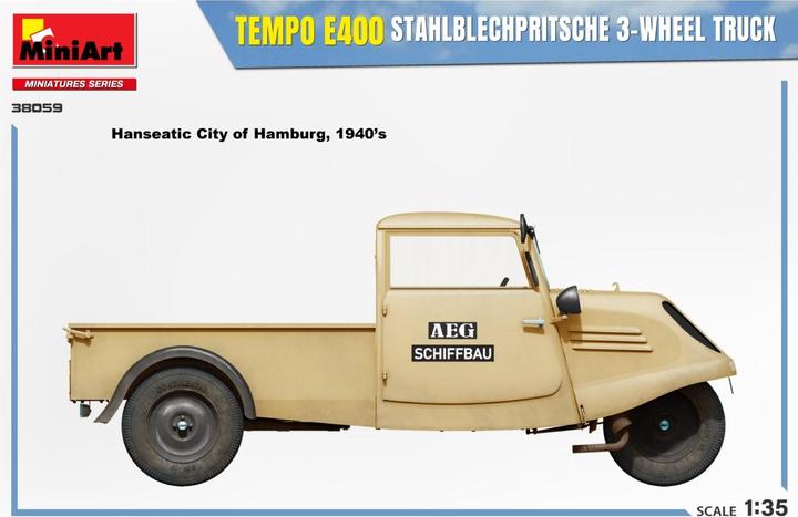 Actual product image 1:35 Tempo E400 Sheet Steel Platform 3-Wheel