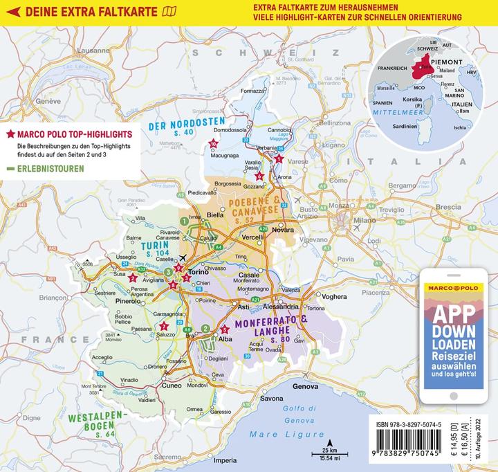 Produktbild Reiseführer Piemont, Turin (Deutsch, Annette Rübesamen, Stefanie Claus, 2022)