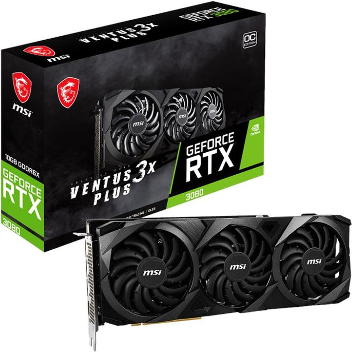 Actual product image MSI GeForce RTX 3080 Ventus 3X Plus 10G OC LHR (10 GB)