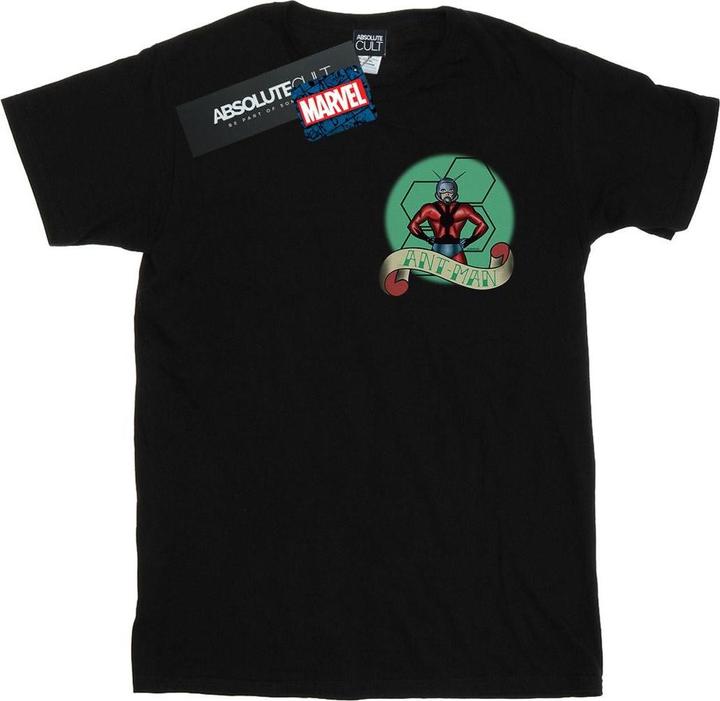 Actual product image Mens Ant-Man Tattoo Breast Print T-Shirt (4XL)