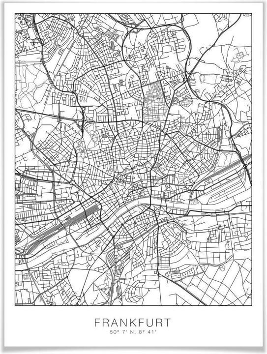 Immagine prodotto Trenddeko Mappa della città di Francoforte (120 x 150 cm)