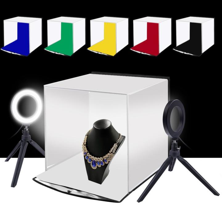 Image du produit Puluz Boîte de studio photo 30m avec 2x lampe annulaire (éclairage de studio)
