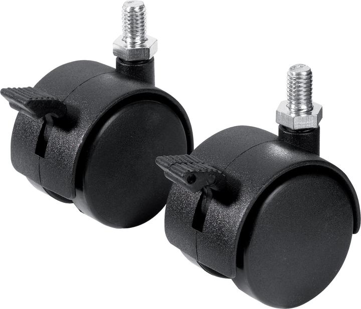 Actual product image Franken Set of castors for movable wall system ECO, black plastic, lockable