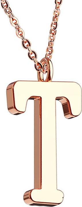 Immagine prodotto Star Piercing Catena con ciondolo in oro rosa lettera T (senza ottone, Acciaio chirurgico 316L)