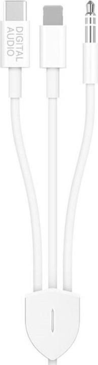 Actual product image Apfelkiste Lightning / 3.5mm AUX / USB C auf 3.5mm AUX Musik Adapter Kabel Konverter - 120cm (3.5mm jack, Lightning, USB Type C, 3.5mm jack)