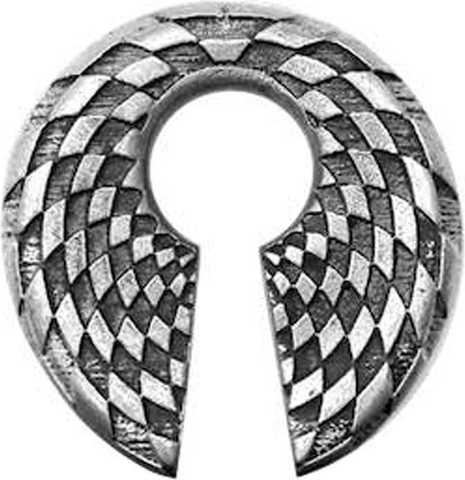Immagine prodotto Star Piercing Orecchio peso buco della serratura argento a scacchi (Ottone)