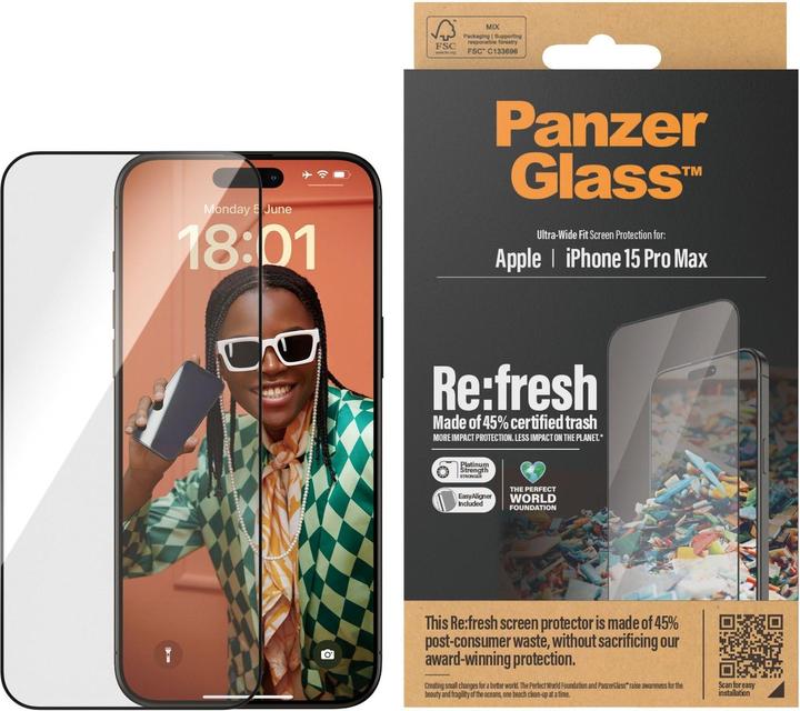 Produktbild PanzerGlass Re:fresh (1 Stück, Apple iPhone 15 Pro Max)