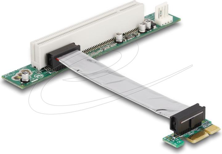 Produktbild Delock Riser Karte PCI Express x1 > PCI 32Bit mit flexiblem Kabel links gerichtet