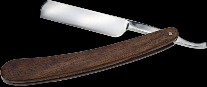 Rasiermesser aus spanischem Karbonstahl, Palisander- Echtholzschale, Länge 17,5 cm