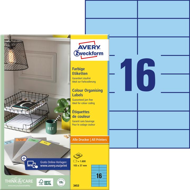 Actual product image Avery Organisational labels