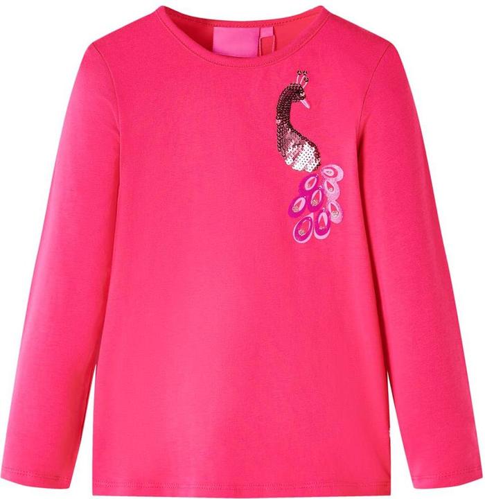 Actual product image VidaXL Children's long-sleeved shirt bright pink 140,Material: 95 % cotton (140)