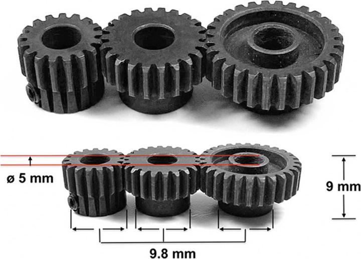 Actual product image Absima motor pinion 27 teeth / module 0.6 / 3.2mm bore / steel