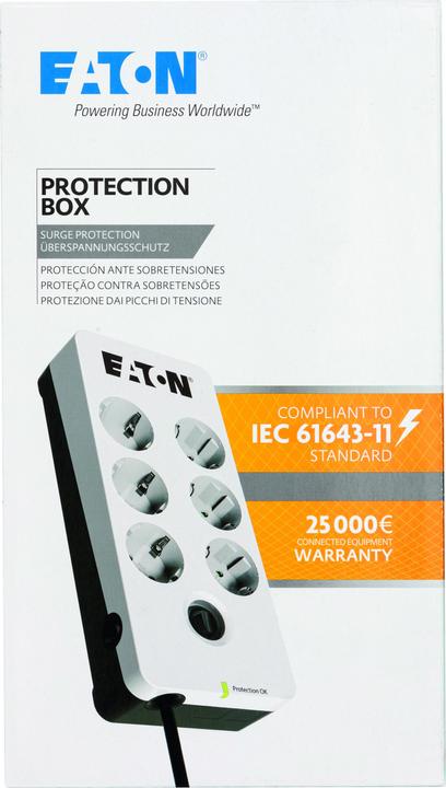 Image du produit Eaton Protection contre les surtensions Protection Box 6 DIN (6 x, CEE 7/3, 1.50 m)