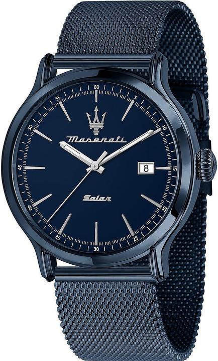 Actual product image Maserati R8853149001 Blue Solar 45mm 10ATM (Analogue wristwatch, 45 mm)