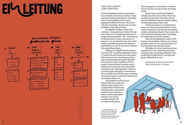 Actual product image documenta fifteen Handbuch (German, Ruangrupa, 2022)