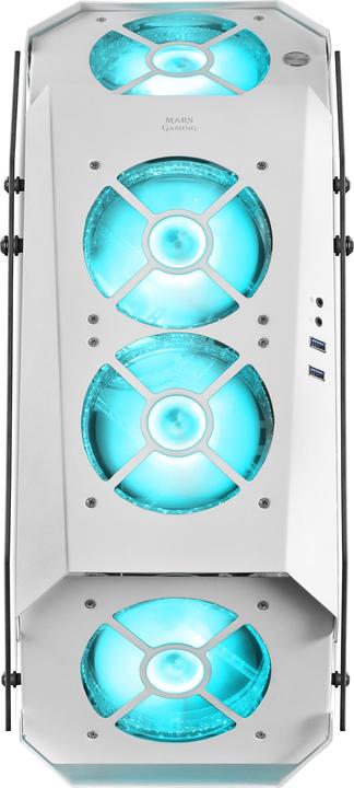 Image du produit Mars Gaming Boitier Moyen Tour Atx Mc51 RGB Avec Panneaux Vitrés (Blanc) (ATX, Mini-ITX)