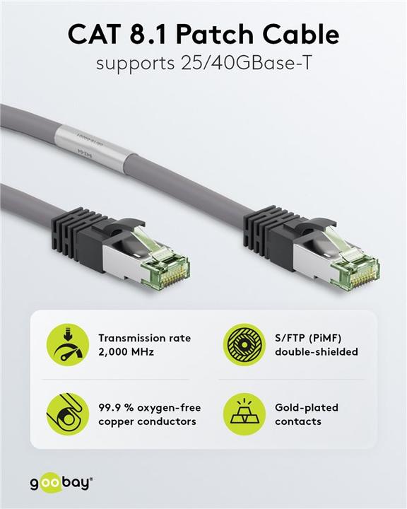 Produktbild Goobay Netzwerkkabel (S/FTP, CAT8.1, 5 m)