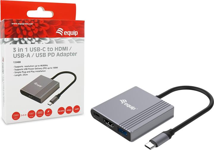 Actual product image equip USB-C Hub (USB-C, 3 Ports)
