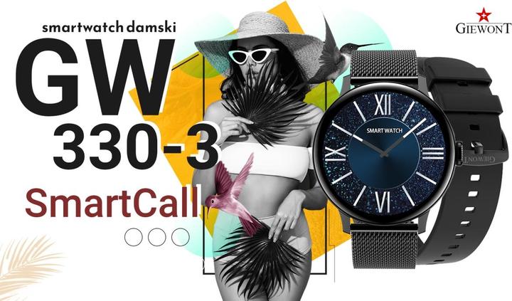Immagine prodotto Giewont Smartwatch da donna GW330-3 Nero-Cinturino in silicone nero + Bracciale nero