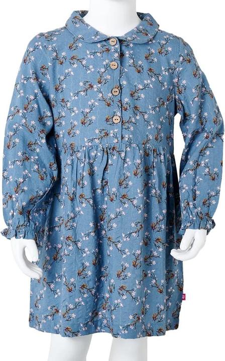 Produktbild VidaXL Kinderkleid mit Langen Ärmeln Petrolblau 140,Material: 50 (140)