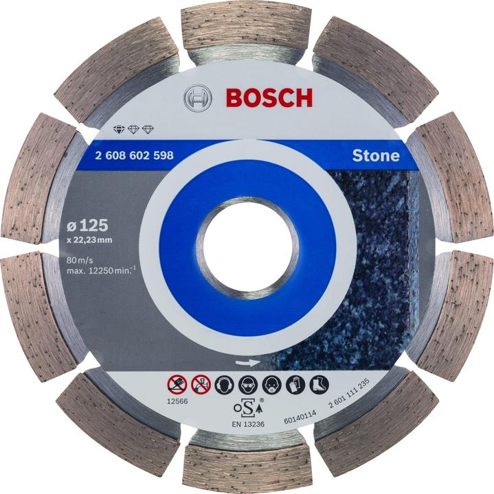 Bosch Professional Zubehör Diamond cutting disc Standard for Stone, 125 x 22.23 x 1.6 x 10 mm, 1-pack