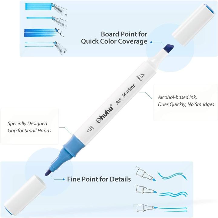 Image du produit Ohuhu Marqueurs artistiques (Multicolore, 48 x)