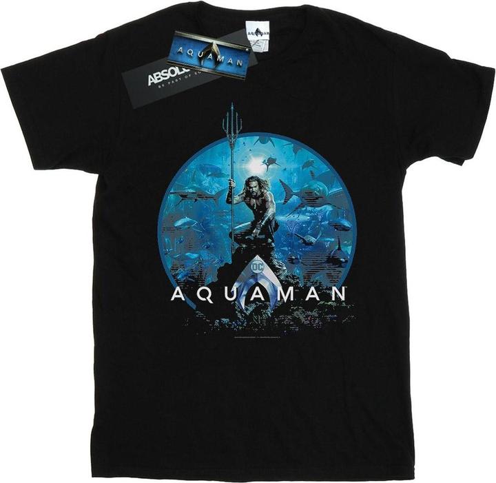 Produktbild Aquaman Circle Poster TShirt Jungen (140, 146)