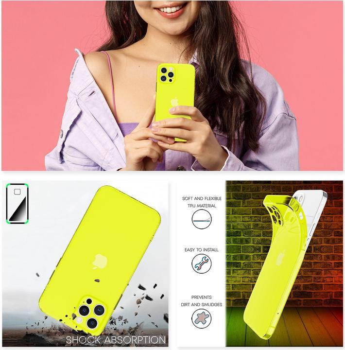 Actual product image Nalia Clear Neon Cell Phone Case (Apple iPhone 12 Pro)