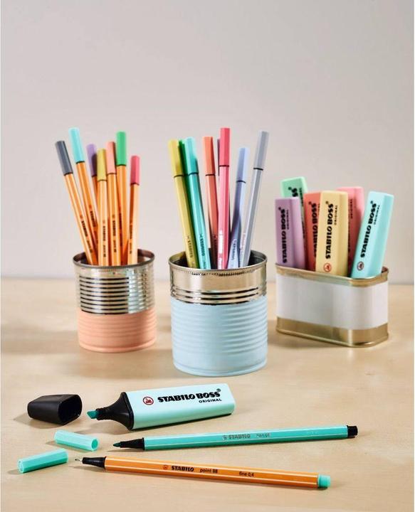 Immagine prodotto STABILO Boss Original (Pastello Porpora, Pastello Arancione, Pastello Giallo, Pastello Verde, Pastello Blu, Pastello Rosa, 5 mm, 6 x)