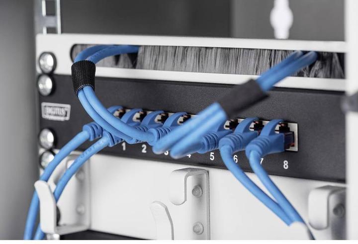 Actual product image Digitus 10 inch cable management panel 1U 3 rings colour grey RAL 7035