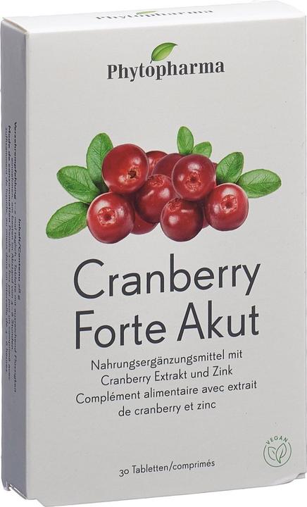 Produktbild Phytopharma Cranberry FORTE akut 120mg (30 Stück, Tabletten, 45 g)