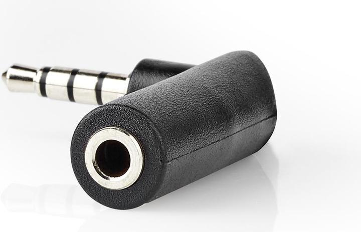 Immagine prodotto Nedis AGB22980BK Adattatore audio stereo con spina da 3,5 mm, spina da 3,5 mm, angolo di 90 gradi, 4 pin