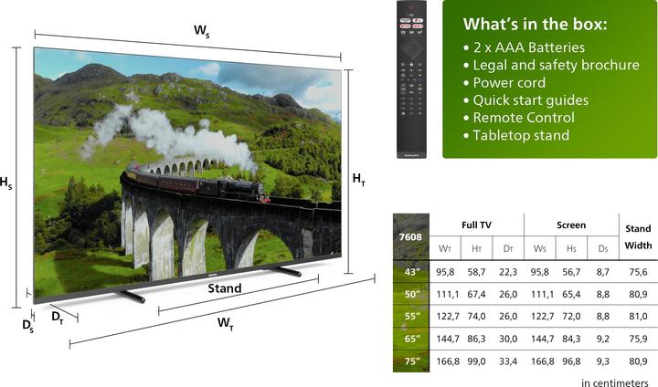 Actual product image Philips 65PUS7608/12 (65", PUS7608, LED, 4K, 2023)