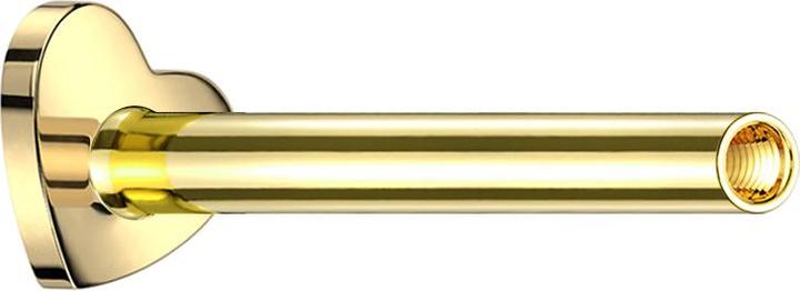 Actual product image Star Piercing Micro Labret Rod Heart gold plated with 0.8 mm internal thread (without brass, Titanium G23)
