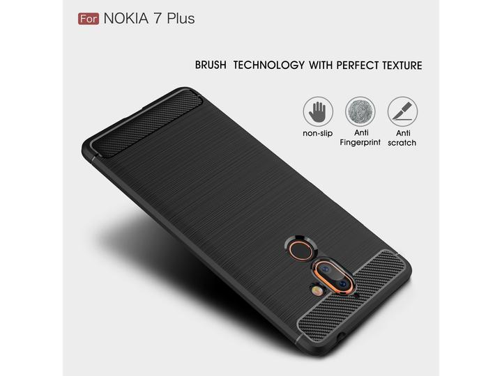Produktbild Screenguard Nokia 7 Plus Hülle Carbon Brushed Soft TPU (Nokia 7 Plus)