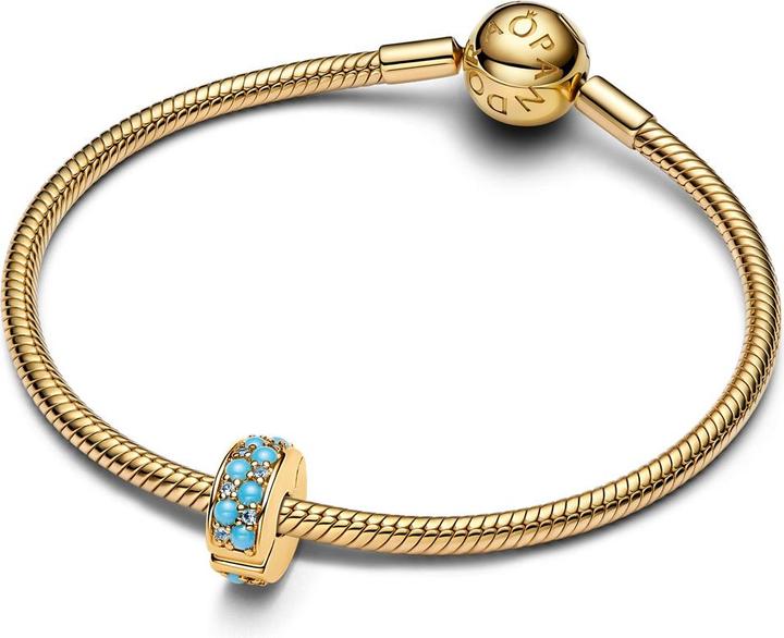 Image du produit Pandora Charm Clip Bleu Aqua (Plaqué or, Acier inoxydable)
