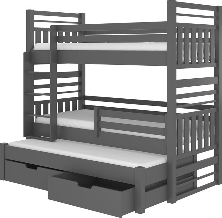 Immagine prodotto ADRK Furniture Letto a castello triplo HIPPO 180x80 (180 x 80 cm)