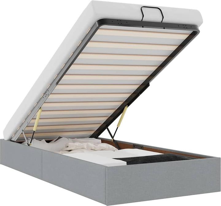 Image du produit VidaXL Lit Ottoman sans matelas Gris clair 160x200 cm Tissu (160 x 200 cm)
