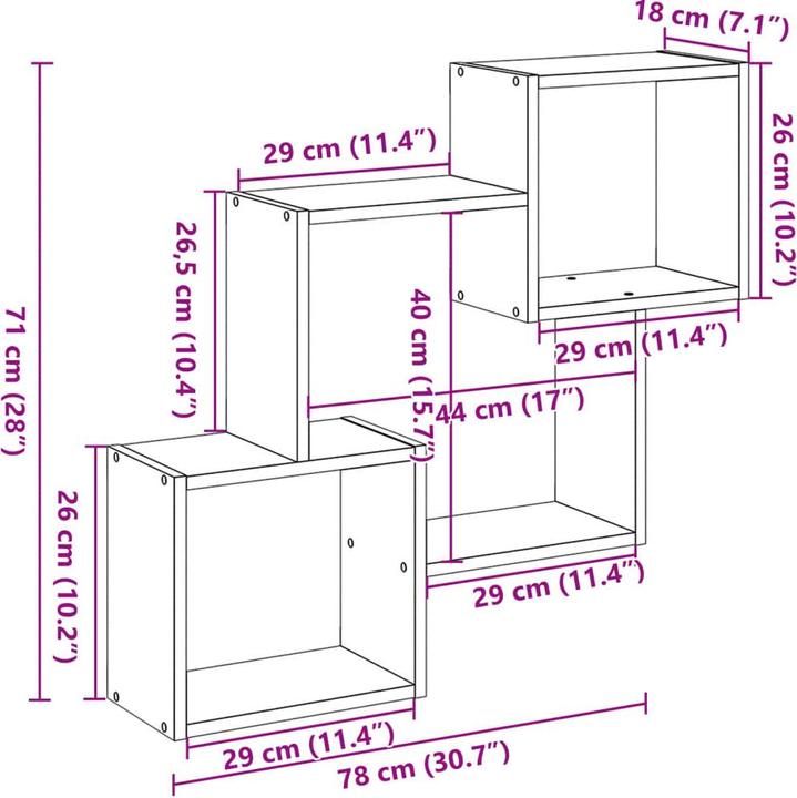 Image du produit VidaXL Armoire murale (78 x 18 x 71 cm)