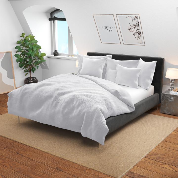 Actual product image Lotus Bettwaren Bed Linen Satin Seersucker uni (Duvet cover, 200 x 210 cm)