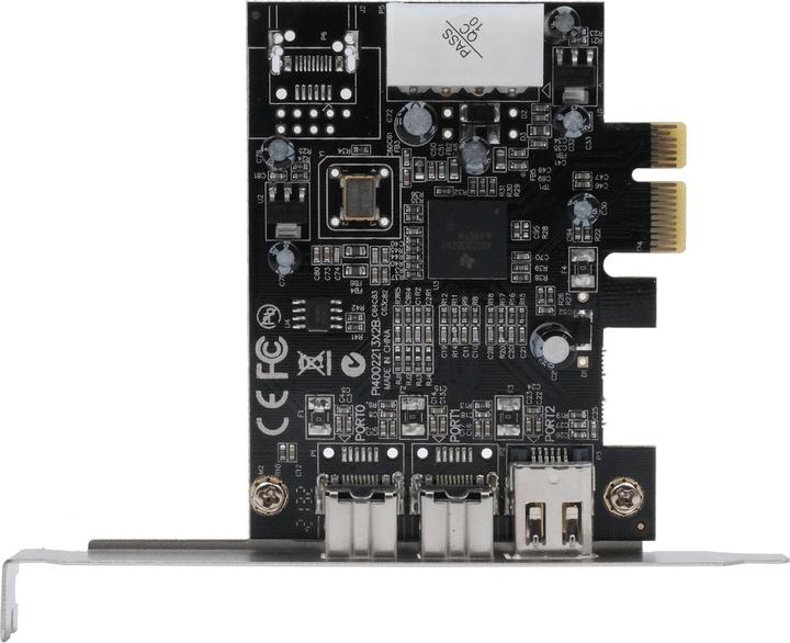Image du produit Exsys GmbH Carte PCI-Express FireWire 1394b/a à 3 ports (TI)