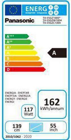 Energy Label Panasonic TX-55GZC1004 (55", OLED, 4K, 2019)