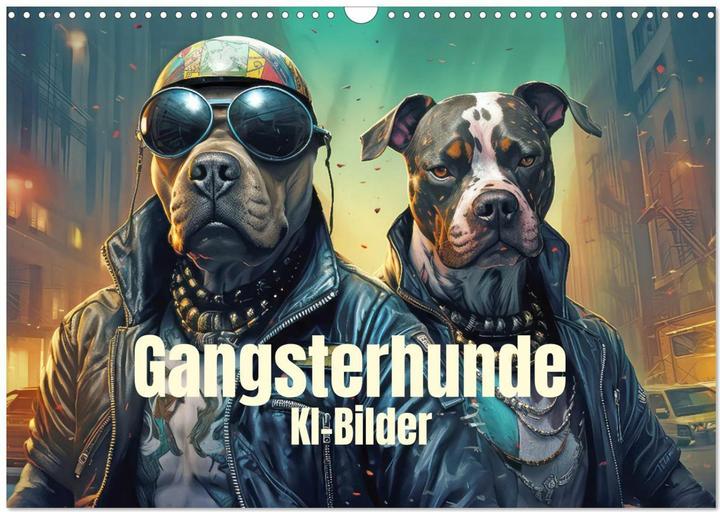Image du produit Gangsterhunde - KI-Bilder (Wandkalender 2025 DIN A3 quer), Monatskalender (A3, Allemand)