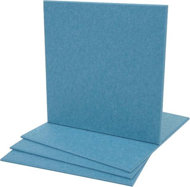 Image du produit Mendler Jeu de 4 panneaux muraux acoustiques HWC-L52, insonorisant 1m² surface 50x50cm, bleu